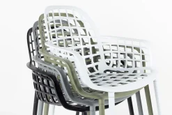 Garten Armlehnstuhl Aluminium hellgrau