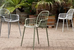 Garten Armlehnstuhl Aluminium hellgrau