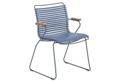 Gartenstuhl Click mit Arm graublau