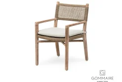 Gartenstuhl mit Arm Fiona Teak grau