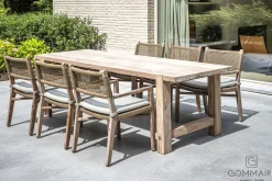 Gartenstuhl mit Arm Fiona Teak grau