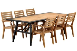 Gartentisch Chios schwarz-natur 175cm