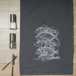 Geschirrtuch "5 Fische grau"