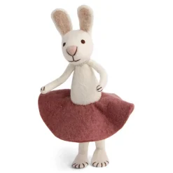Hasenmädchen Big Bunny weiss mit Rosenrock