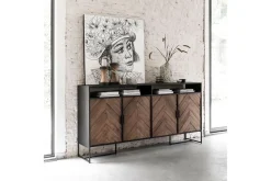 Highboard Criss Cross Massivholz B 200 cm