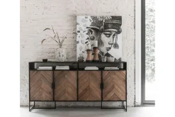 Highboard Criss Cross Massivholz B 200 cm