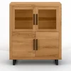 Highboard Nature mit Glas Eiche H 140 cm