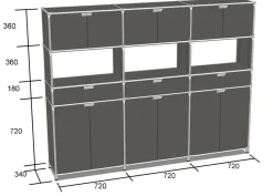 Highboard System 180 graphit 219x169 cm