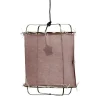 Hängelampe Grisha Leinen rosa H 40cm