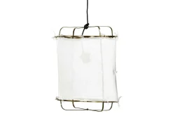 Hängelampe Grisha Leinen weiß H 40cm