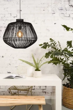 Hängelampe Madagascar Bambus schwarz