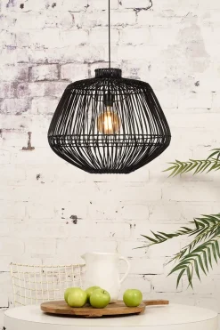 Hängelampe Madagascar Bambus schwarz
