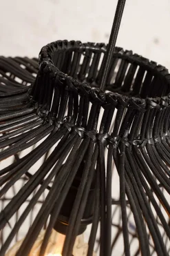 Hängelampe Madagascar Bambus schwarz