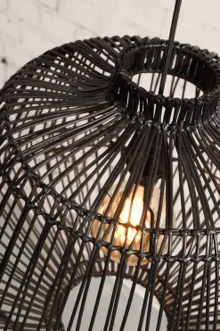 Hängelampe Madagascar Bambus schwarz