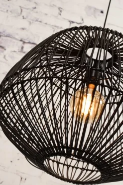 Hängelampe Madagascar Bambus schwarz