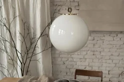 Hängelampe White Ball mit Ring 50 cm