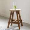 Hocker Agung rund recycletes Teakholz