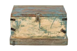 Holztruhe Vintage blau