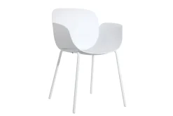 italienischer Designchair Phlox mit Armlehne weiß