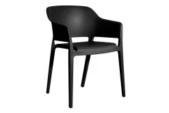 italienischer Designchair Cube mit Armlehne schwarz