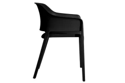 italienischer Designchair Cube mit Armlehne schwarz