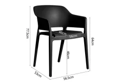 italienischer Designchair Cube mit Armlehne schwarz