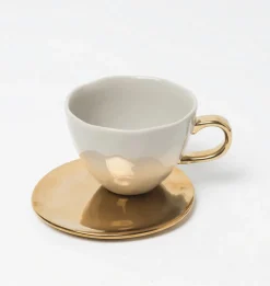 Kaffeetasse Porzellan hellgrau