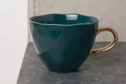 Kaffeetasse Porzellan petrol