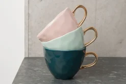 Kaffeetasse Porzellan petrol