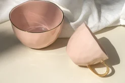 Kaffeetasse Porzellan rosa