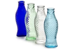 Karaffe Fish & Fish Glas blau H 29 cm