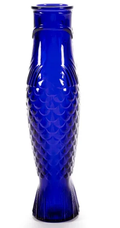 Karaffe Fish & Fish Glas kobaltblau H 29 cm