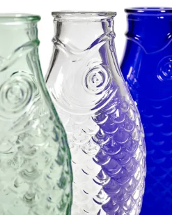 Karaffe Fish & Fish Glas kobaltblau H 29 cm