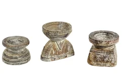 Kerzenhalter Holz vintage weiss