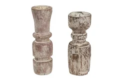 Kerzenständer Massivholz weiß