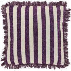Kissen Tessi gestreift lila weiss45*45 cm