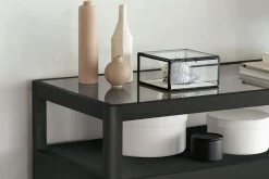 Kommode Spindle Eiche schwarz B 150 cm