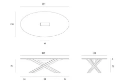Konferenztisch Mikado Eiche oval 267 cm