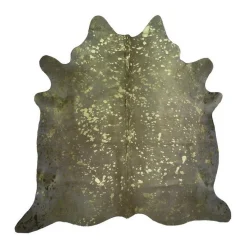 Kuhfell Metallic gold auf beige ca 3-5 qm