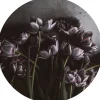 Kunstdruck "Dark Tulips" Ø 110 cm