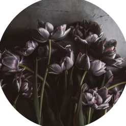 Kunstdruck "Dark Tulips" Ø 110 cm