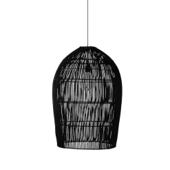 Lampenschirm Isla Rattan schwarz M