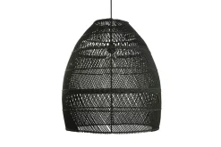 Lampenschirm Luna Rattan schwarz S