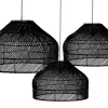 Lampenschirm Luna Rattan schwarz 3er-Set