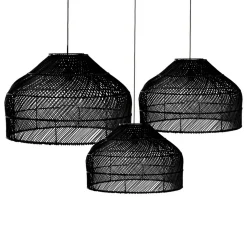 Lampenschirm Luna Rattan schwarz M