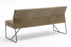 Lederbank Sea mit Karosteppung in grün 180 cm