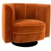 Lounge Drehsessel Flower Samt rostrot