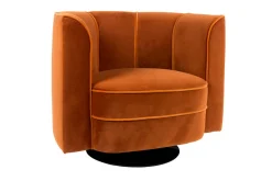 Lounge Drehsessel Flower Samt rostrot