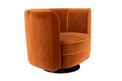 Lounge Drehsessel Flower Samt rostrot