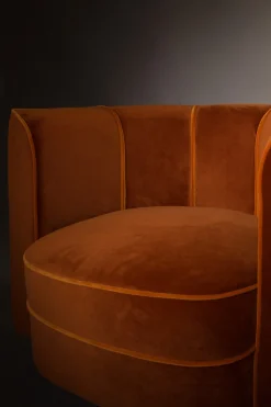 Lounge Drehsessel Flower Samt rostrot